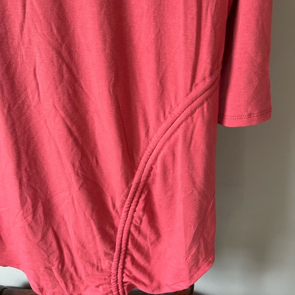 Zenana Premium Coral Top w/Tie Medium 3/4 Sleeve - Picture 2 of 4